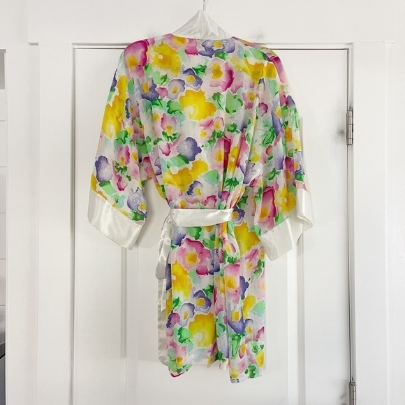 Vintage Victoria’s Secret Gold Label Satin and Sheer Floral Robe - OS - Picture 4 of 6